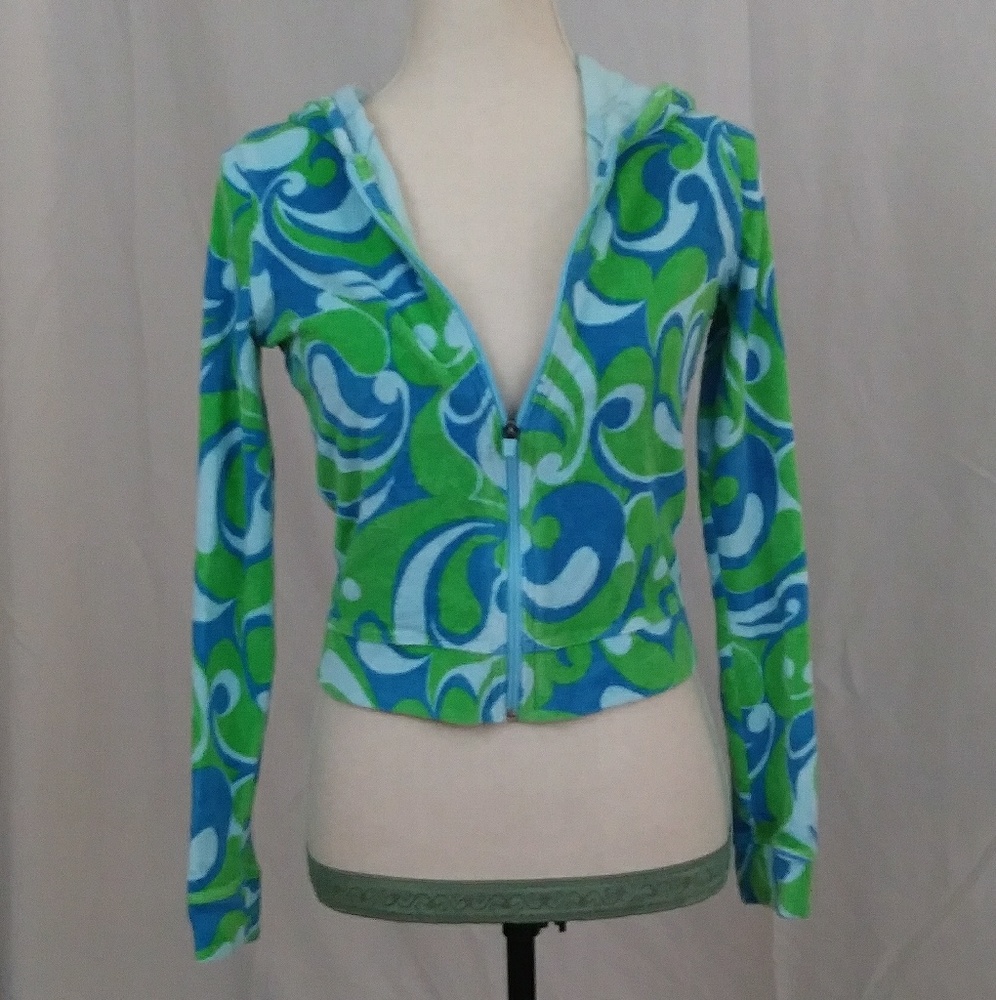 Multicolored swirly pattern hoodie by Pink